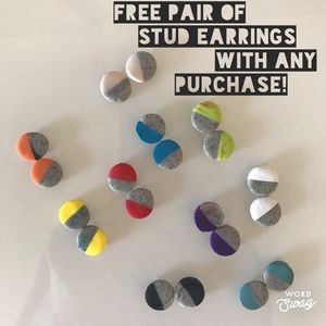 Free pair of stud earrings with any purchase! 🔥